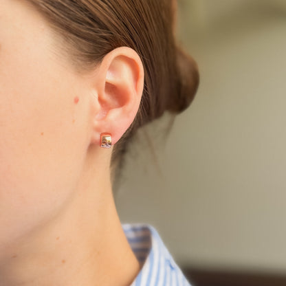 Sterling Silver Rose Gold Plated Stud Earrings