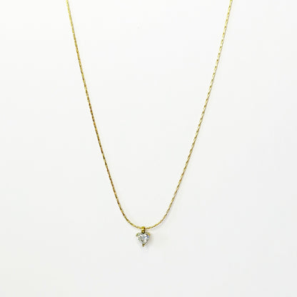Auksuota cirkonio širdutė su grandinėle