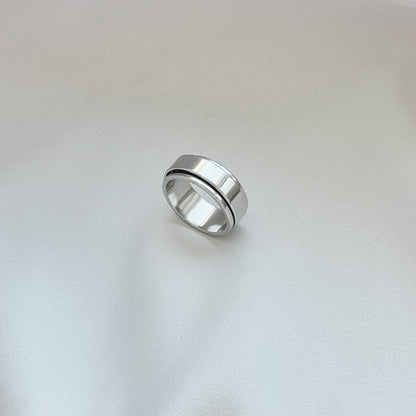 8mm pločio plieninis žiedas su besisukančia juostele