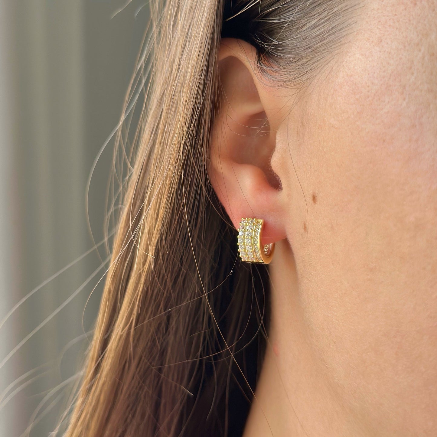 Sidabrinės rinkutės su 3 eilėmis cirkonių