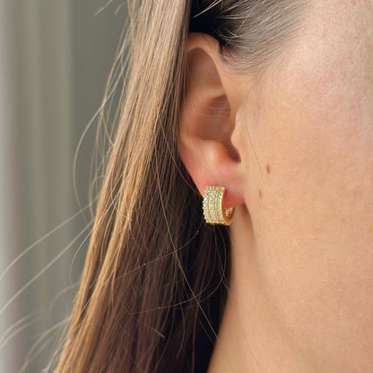 Sidabrinės rinkutės su 3 eilėmis cirkonių