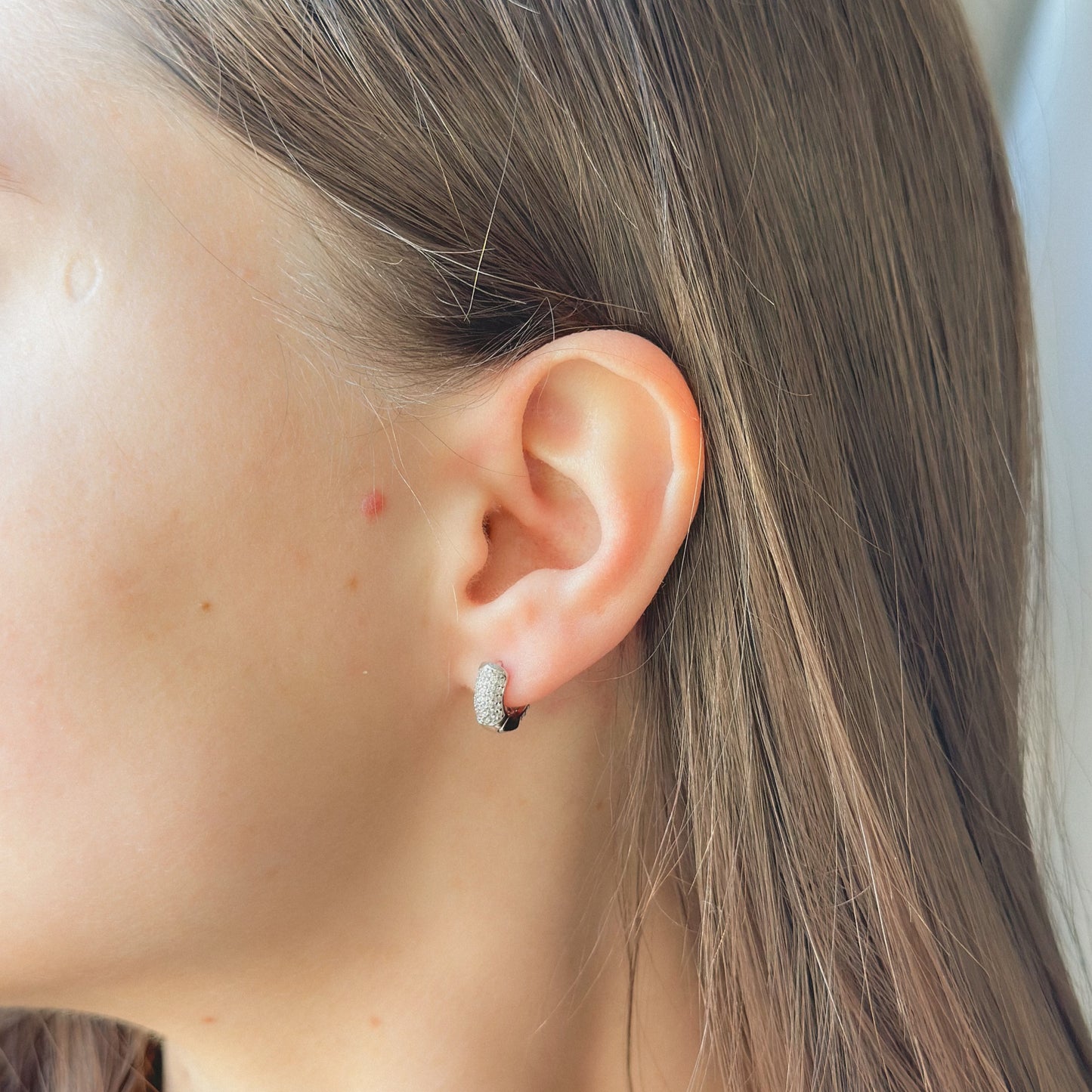 1,2cm sidabrinės rinkutės su 5 cirkonių eilėmis