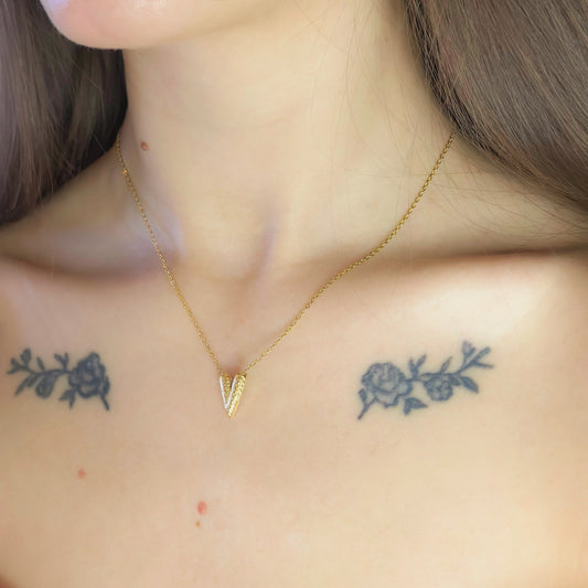 Auksuota širdutė su grandinėle