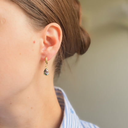 Sterling Silver Gold Plated Hoops with Charms