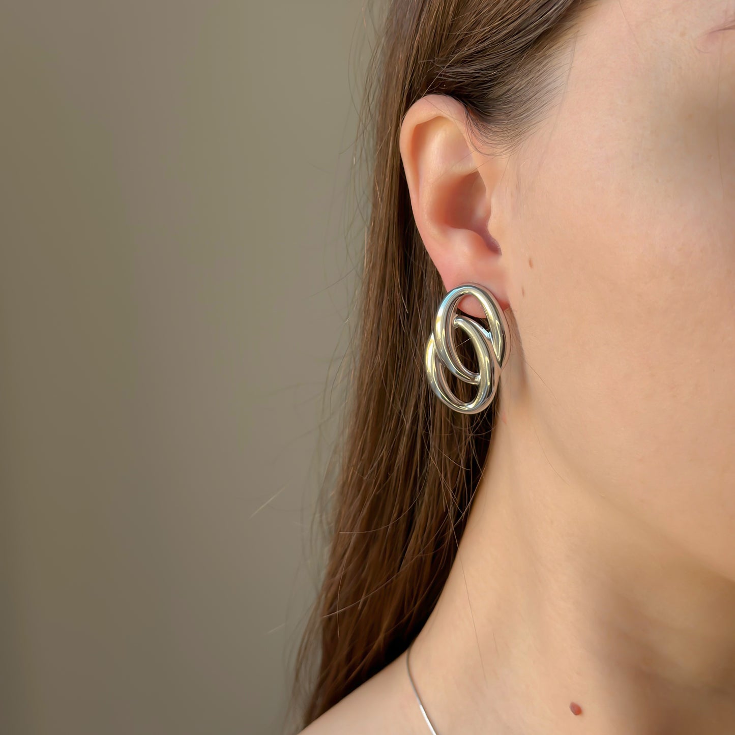 Masyvūs auskarai „Dvigubas Ovalas“