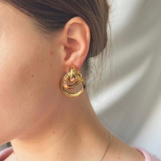 Auksuoti auskarai "Molten Circle"