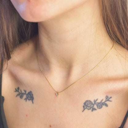 Auksuota cirkonio širdutė su grandinėle