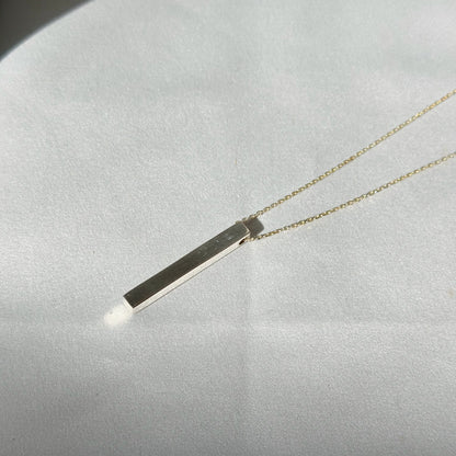 Sidabrinis auksuotas pakabukas "Stick Necklace" su grandinėle