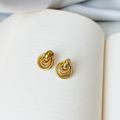 Auksuoti auskarai "Molten Layers II"