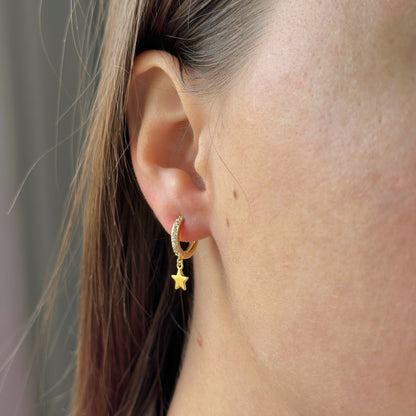 Sidabrinės rinkutės su kabančia žvaigždute