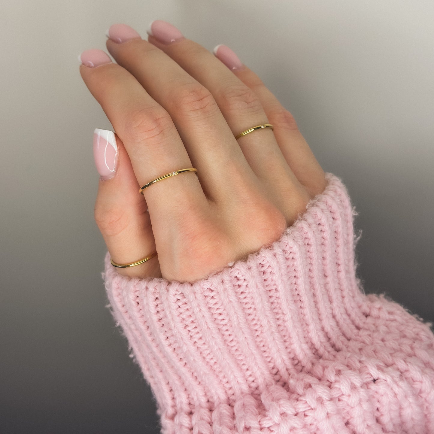 Auksuotas žiedas su cirkoniu "Minimal Gold"