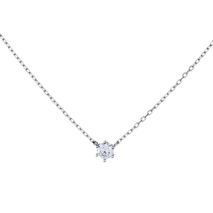 Sidabrinis rodžiuotas pakabukas su maža cirkonio akute ir grandinėle