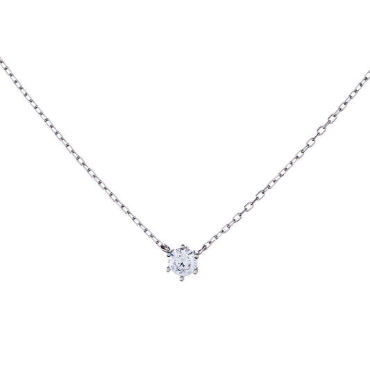 Sidabrinis rodžiuotas pakabukas su maža cirkonio akute ir grandinėle