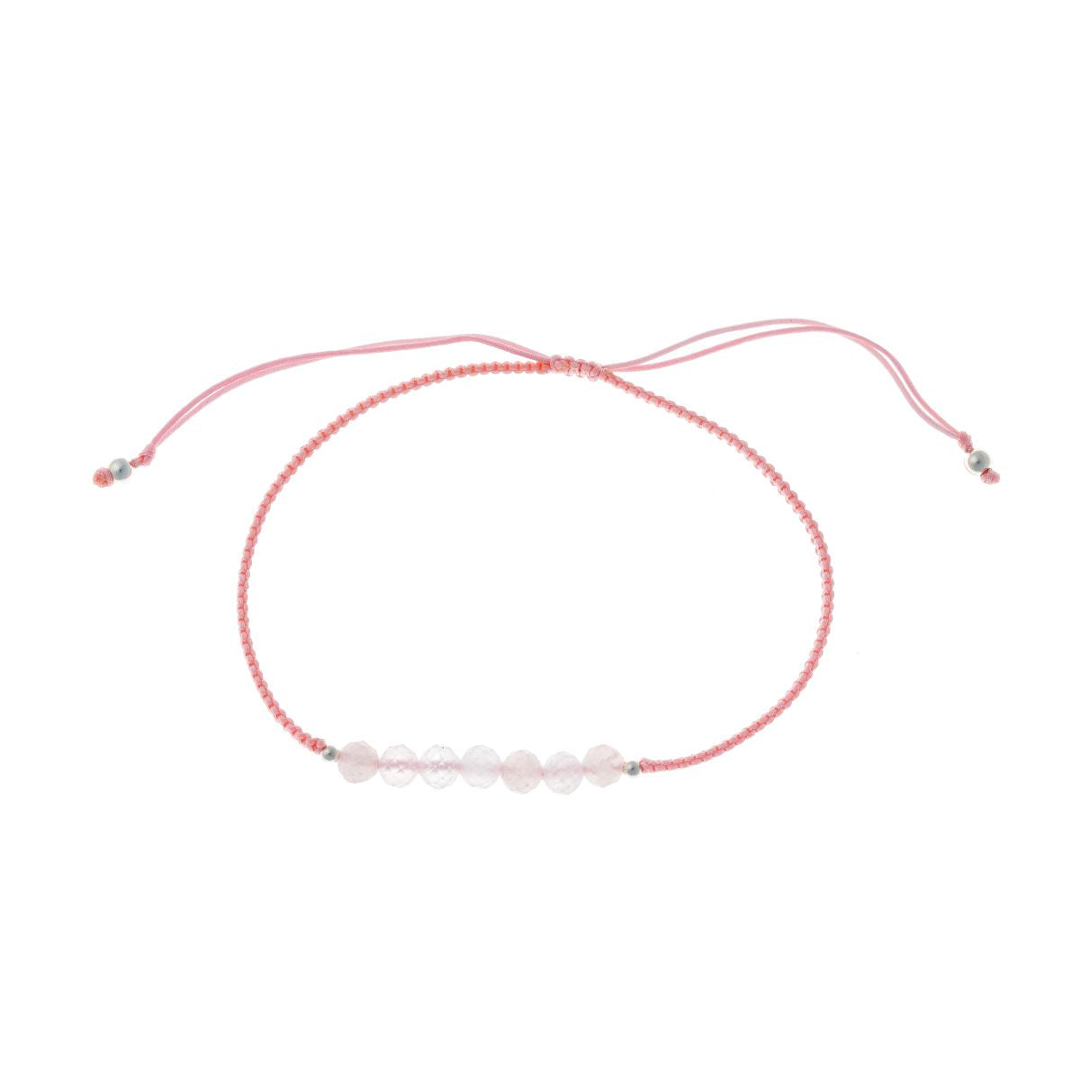 Siūlo apyrankė su rožinio kvarco akmenukais