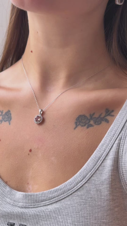 Sterling Silver Rose Gold Plated Zultanite Necklace