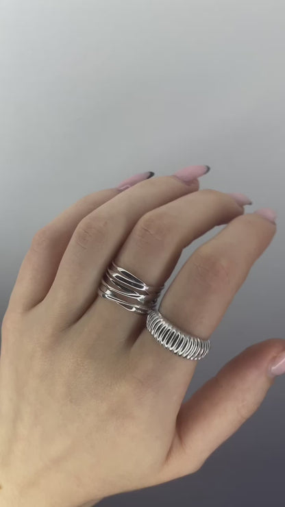 Sterling Silver Rhodium Plated Ring