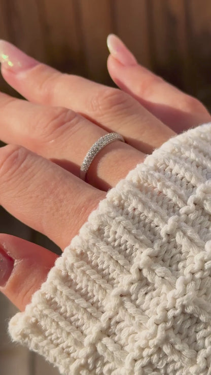 Silver Rhodium Plated Ring "Half Eternity"