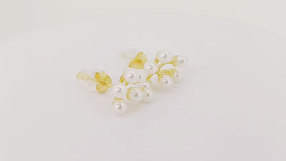 Sidabriniai auksuoti auskarai su perliukais