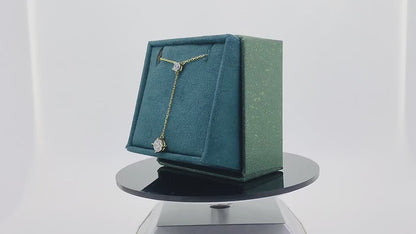 Sterling Silver Gold Plated CZ Pendant Necklace