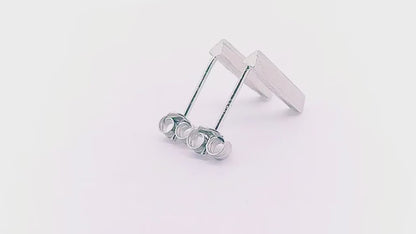 Sterling Silver Rhodium Plated Studs