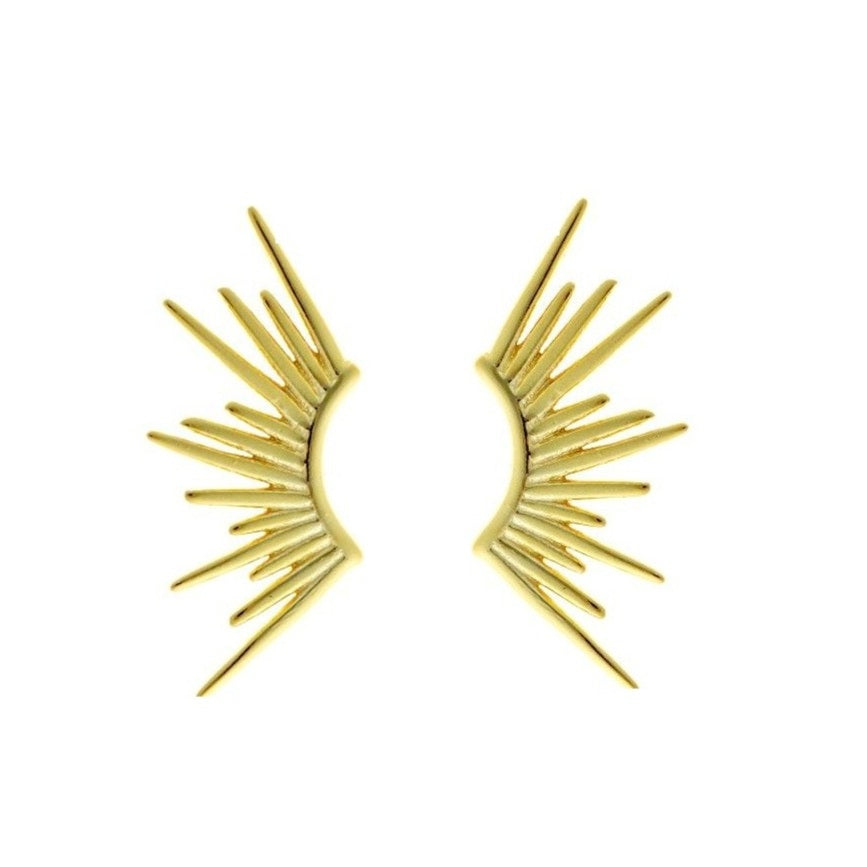 Sterling Silver Gold Plated Sunbeam Studs