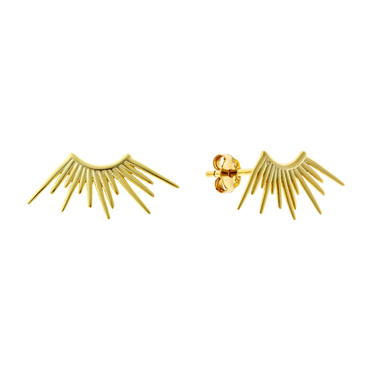 Sterling Silver Gold Plated Sunbeam Studs