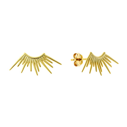 Sterling Silver Gold Plated Sunbeam Studs