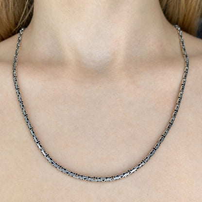 Sidabrinė rodžiuota 2,5 mm grandinėlė Round King