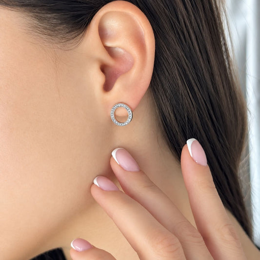 Sidabriniai auskarai "Circle Stud"