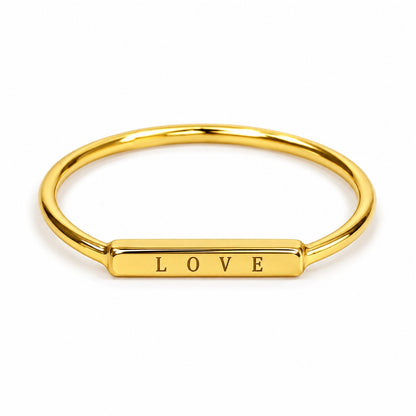 Sidabrinis auksuotas žiedelis "LOVE"