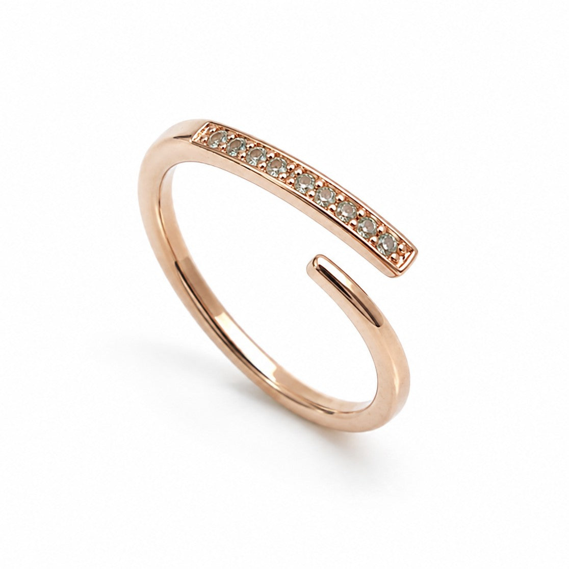 Sterling Silver Rose Gold Plated CZ Ring