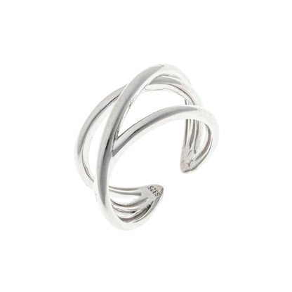 Sidabrinis rodžiuotas reguliuojamo dydžio žiedas